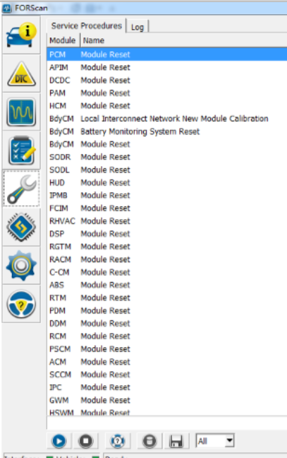 first part of modules listed in service