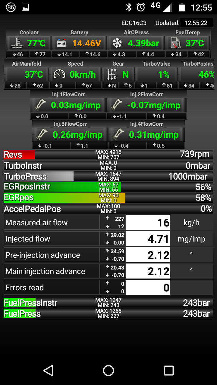 Прогретый двигатель